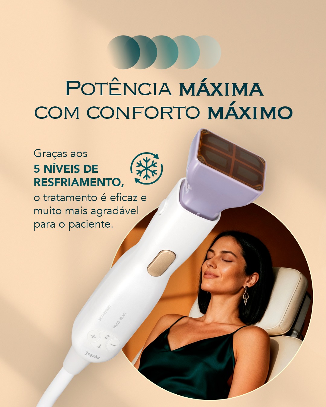 Density com 5 níveis de resfriamento, tratamento eficaz e confortável